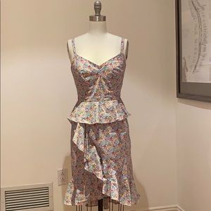 J.Crew Multi-Colored Floral Midi Dress Size 4